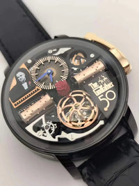 Jacob  Godfather  Watch Steel case Genuine Leather Automatic Watches