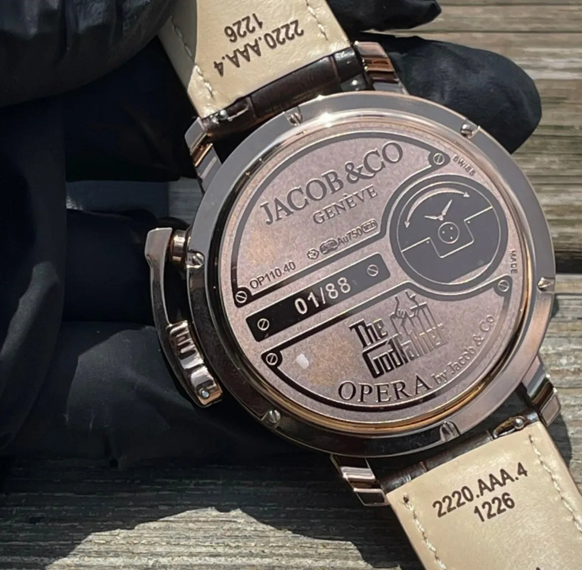 Jacob  Godfather  Watch Steel case Genuine Leather Automatic Watches