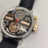 Jacob  Godfather  Watch Steel case Genuine Leather Automatic Watches